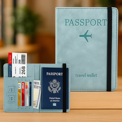pochette et housse passeport aeris bleu ciel