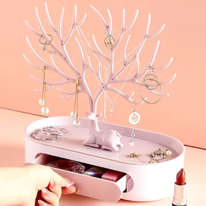 Présentoir à Bijoux | Cerf avec Tiroir - Rayon de Sérénité