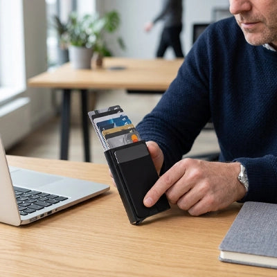 porte carte pour homme en boite d'alu optimisé et léger