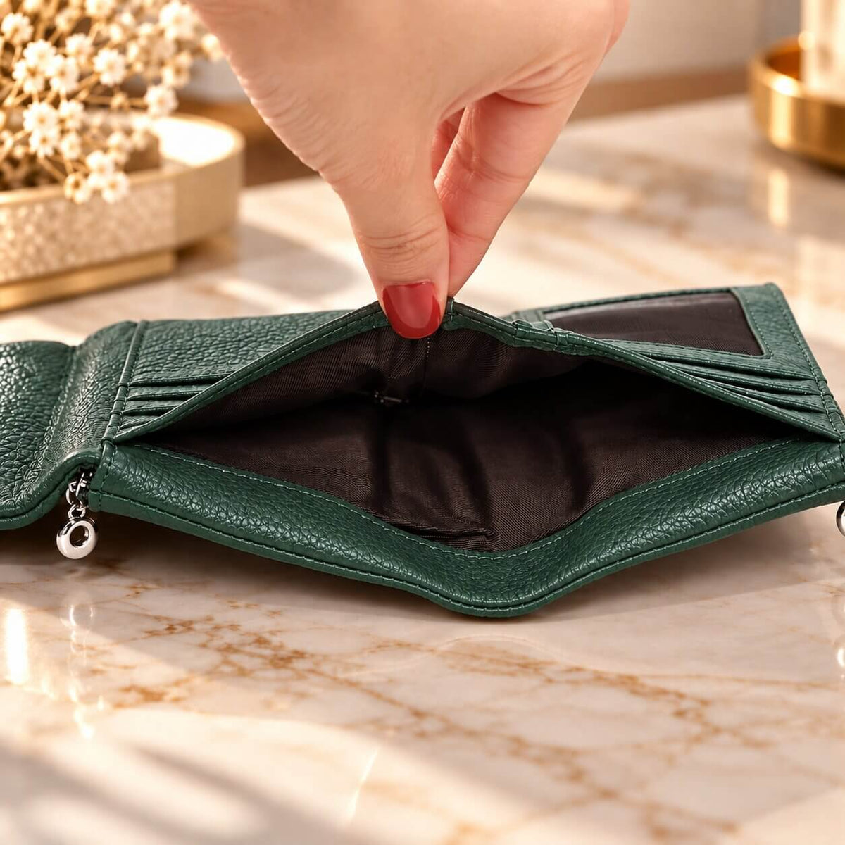 portefeuille court pour femme celiane en cuir véritable accessible