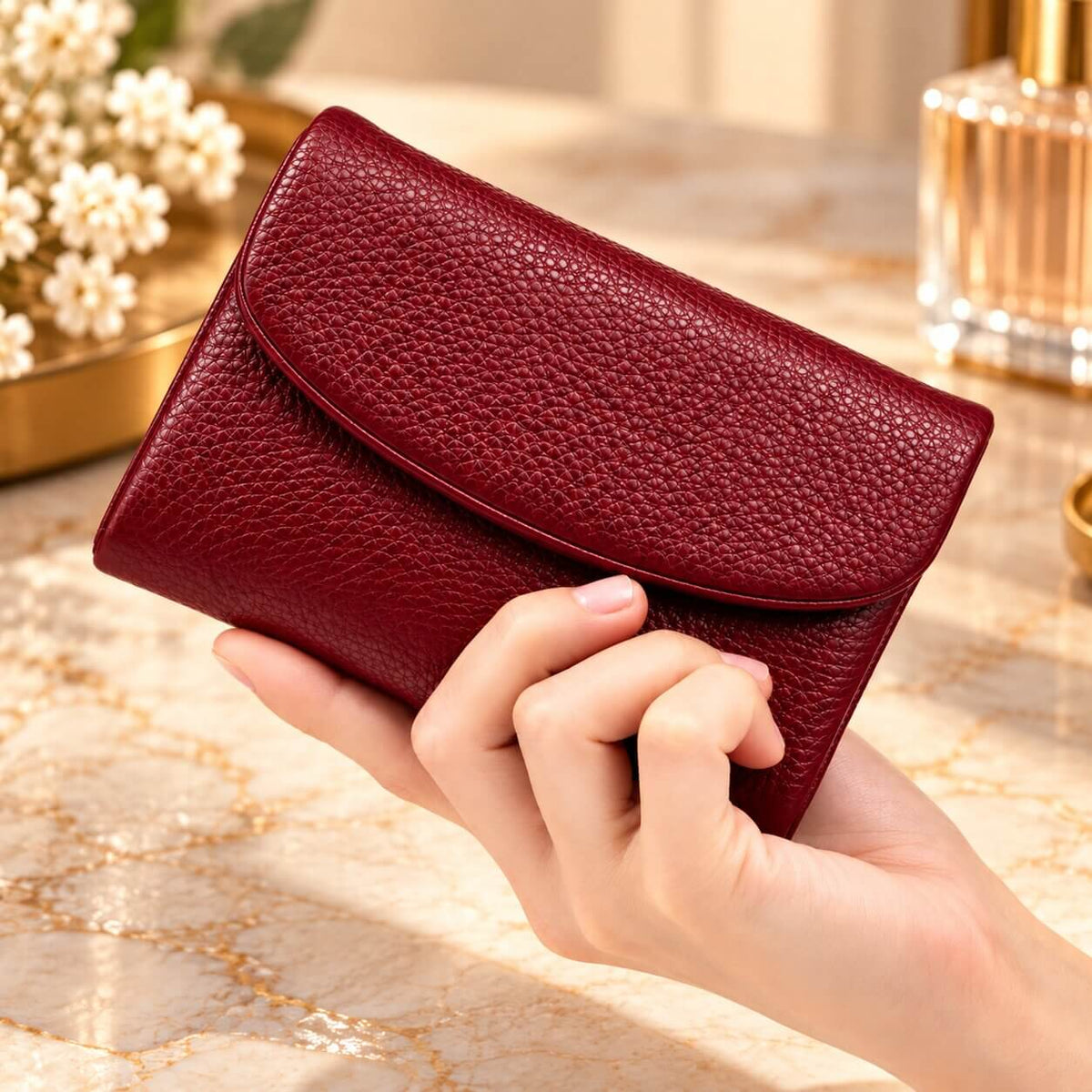 portefeuille court pour femme celiane en cuir véritable pratique