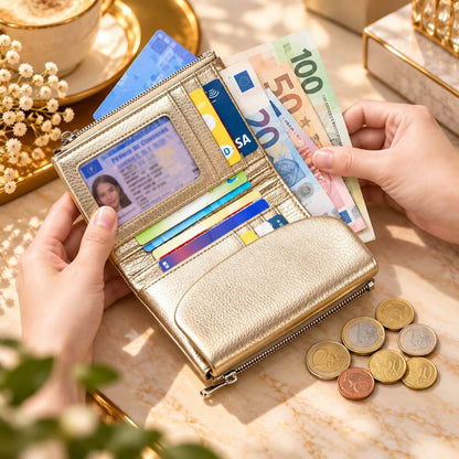 portefeuille court pour femme celiane en cuir véritable douce