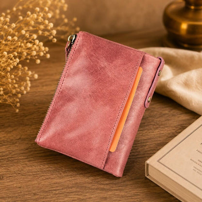 portefeuille femme format court en cuir véritable contacts aura authentique