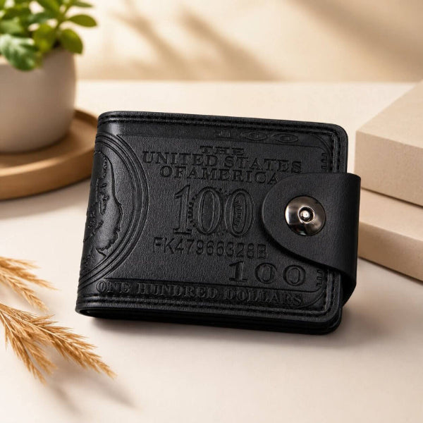 portefeuille court pour homme avec motif en dollar adapté au quotidien