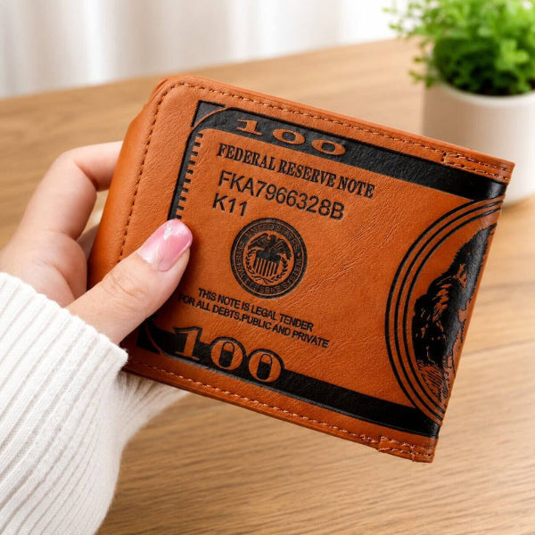 portefeuille court pour homme avec motif en dollar maniable et accessible