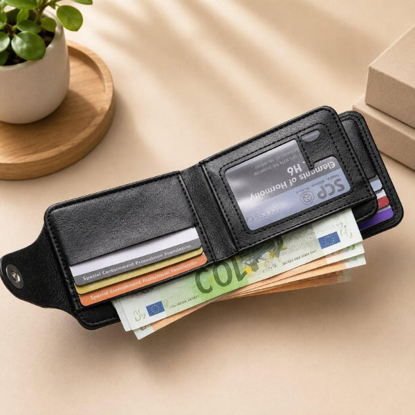 portefeuille court pour homme avec motif en dollar organisé