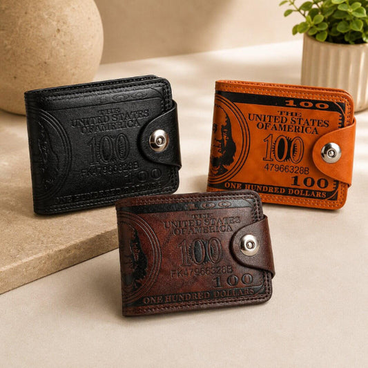 portefeuille court pour homme avec motif en dollar tendance zen