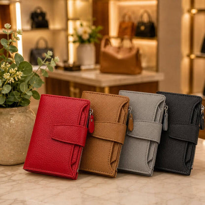 portefeuille court pour femme en cuir veritable allure prestige confortable