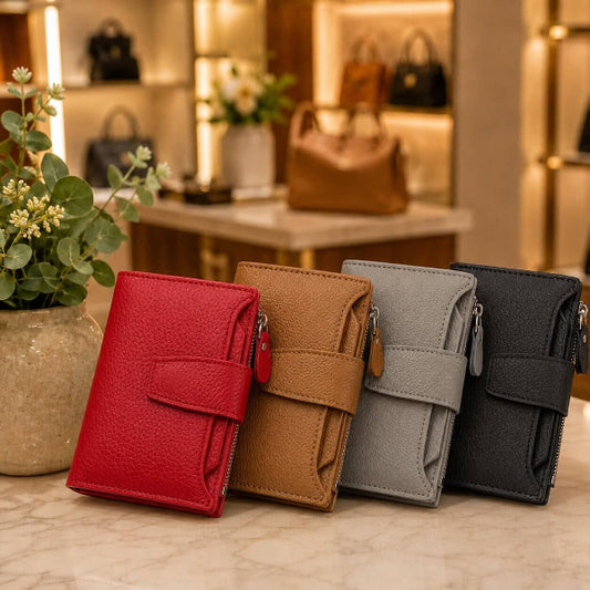 portefeuille court pour femme en cuir veritable allure prestige confortable