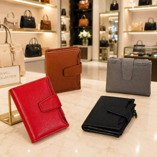 portefeuille court pour femme en cuir veritable allure prestige fonctionnel