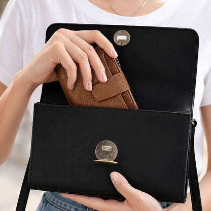 portefeuille court pour femme en cuir véritable allure prestige se glisse facilement