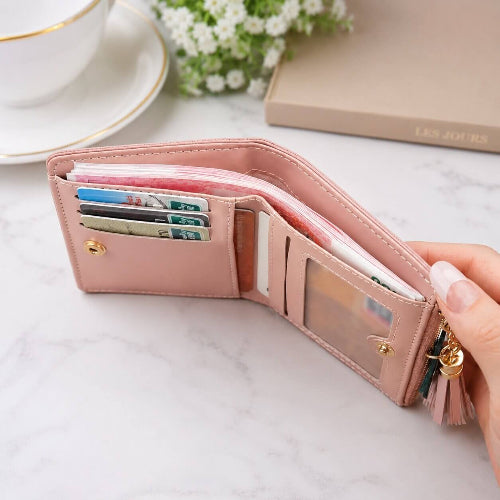 portefeuille femme en cuir PU peu volumineux