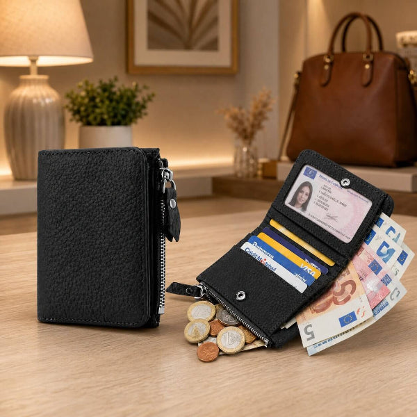 Portefeuille Femme  en Cuir Véritable - Élancia™