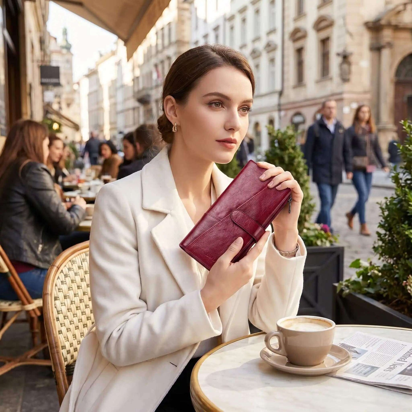 Portefeuille Femme Long en Cuir Véritable - Cléo™
