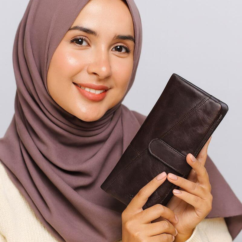 Portefeuille Femme Long en Cuir Véritable - Cléo™