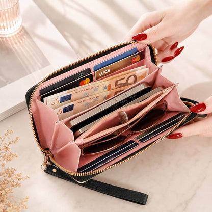 portefeuille femme long grande capacite