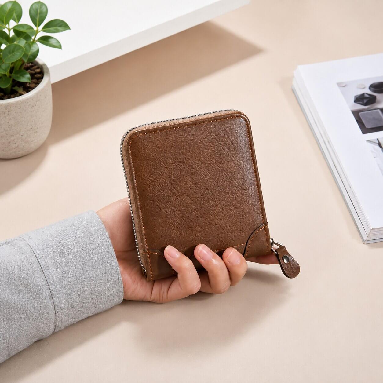 portefeuille homme en cuir gentis marron chic