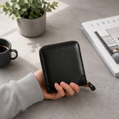 portefeuille homme en cuir gentis noir chic