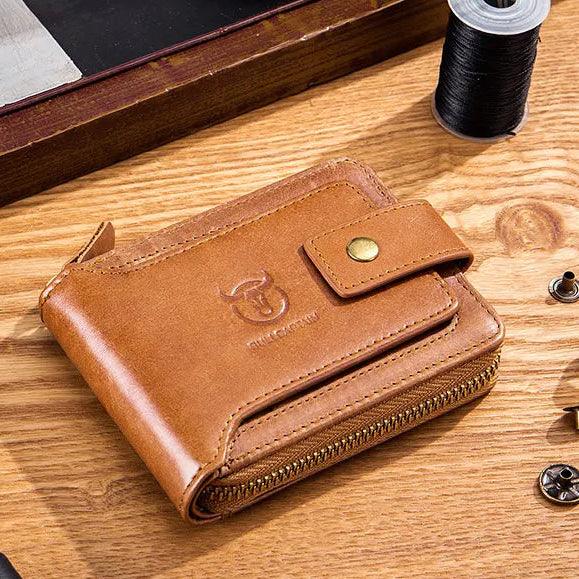 Portefeuille Homme en Cuir Véritable | BullCaptain Vintage - Rayon de Sérénité