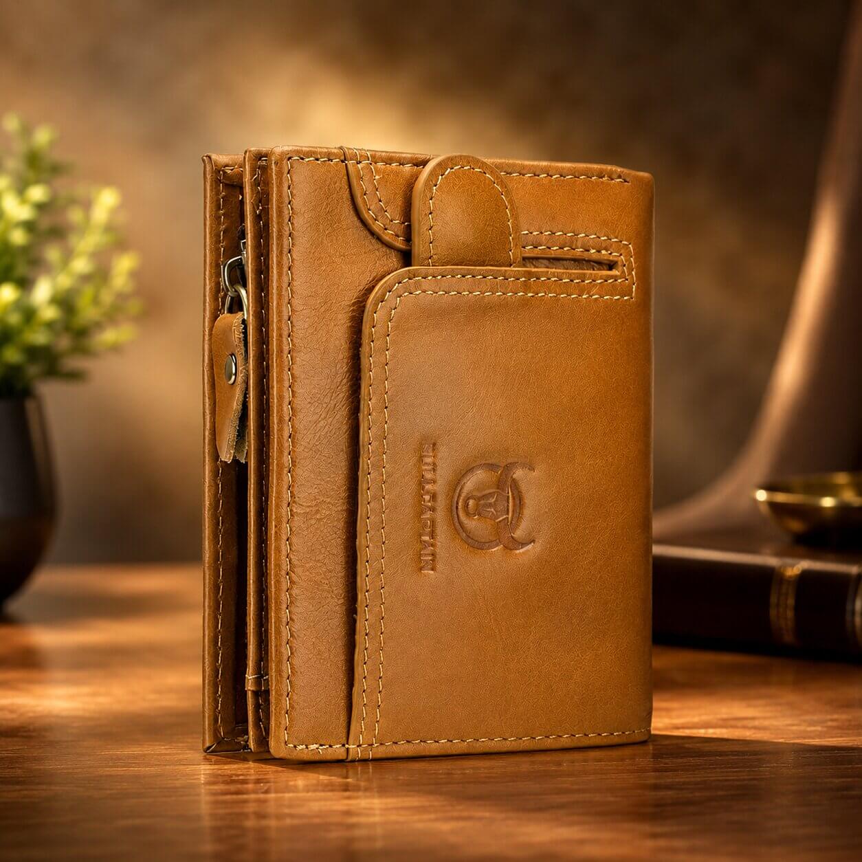 Portefeuille Homme en Cuir Véritable - BullCaptain Classique