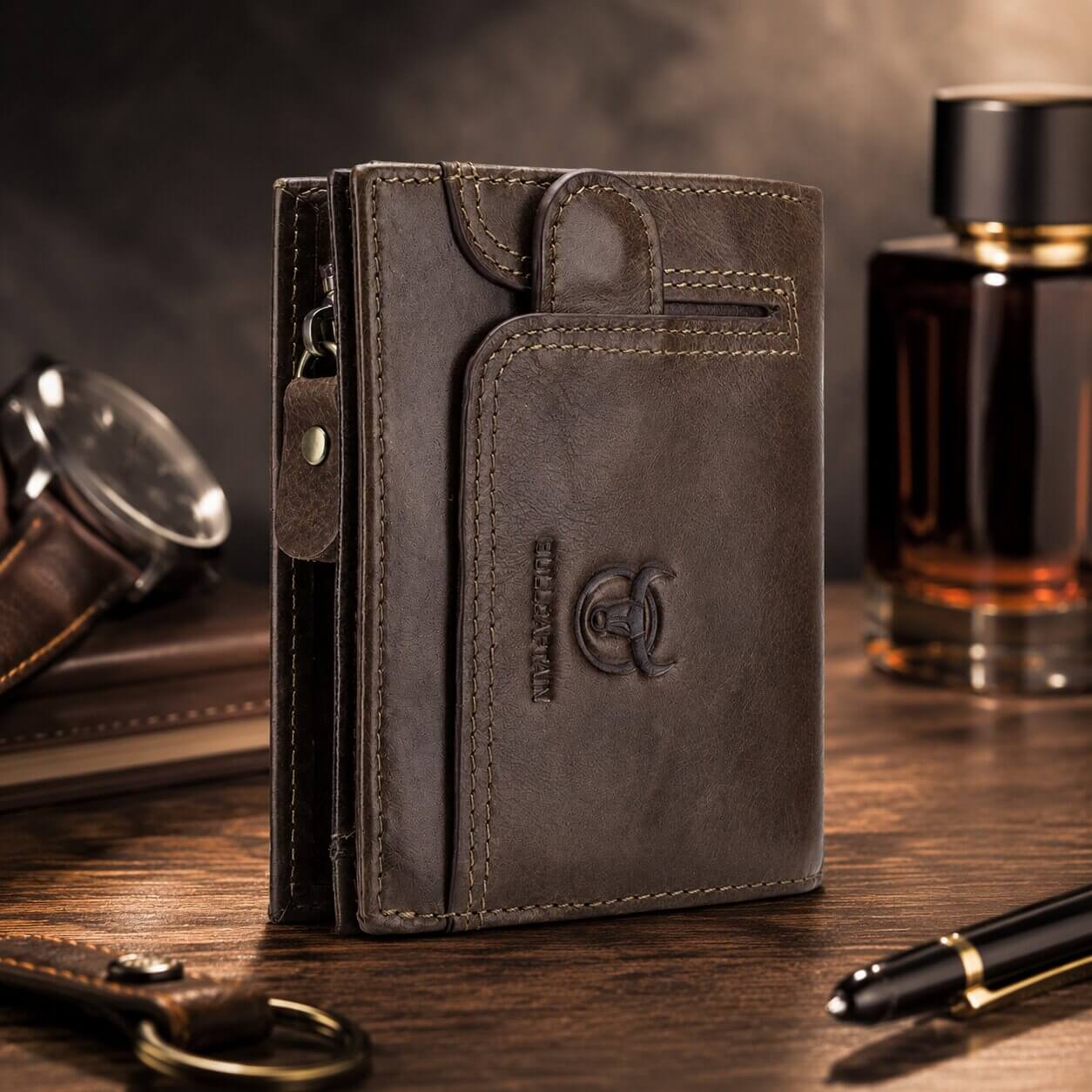 Portefeuille Homme en Cuir Véritable - BullCaptain Classique