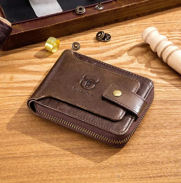 Portefeuille Homme en Cuir Véritable | BullCaptain Vintage - Rayon de Sérénité