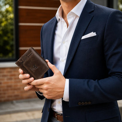 Portefeuille Homme en Cuir Véritable - BullCaptain Classique