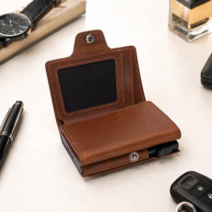 Portefeuille Homme, Porte Carte Éjectable en Cuir Véritable – Varello™