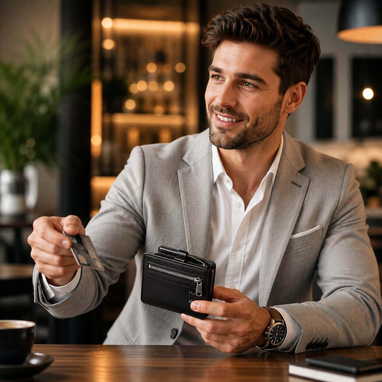 Portefeuille Homme, Porte Carte Éjectable en Cuir Véritable – Varello™