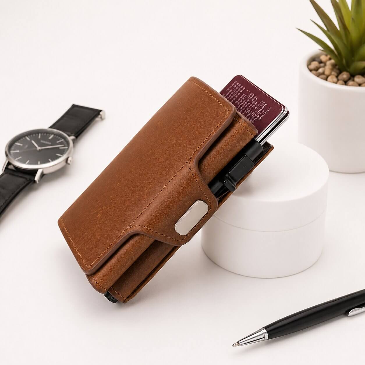 Portefeuille Homme, Porte Carte Éjectable en Cuir Véritable – Varello™