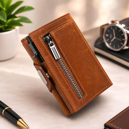 Portefeuille Homme, Porte Carte Éjectable en Cuir Véritable – Varello™