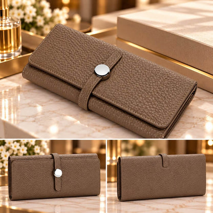 portefeuille long femme celeste taupe