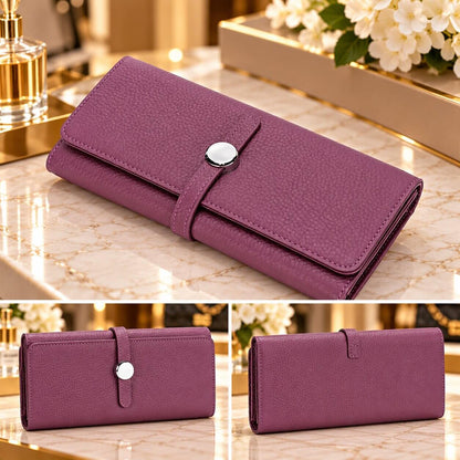 portefeuille long femme celeste prune