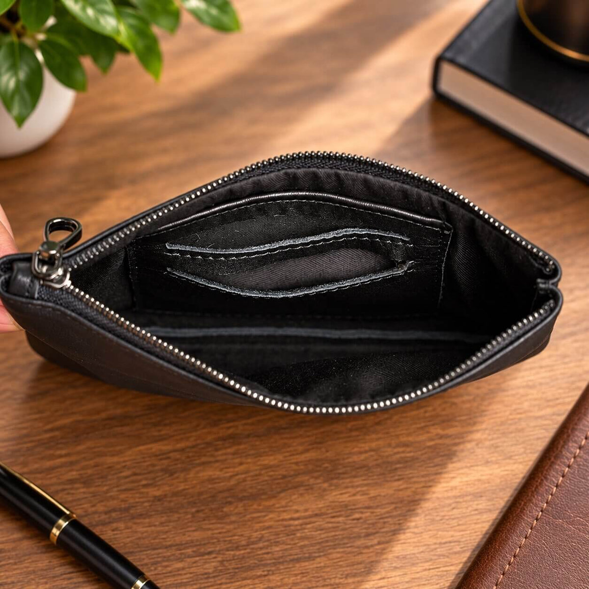 portefeuille pochette en cuir véritable calveo bien pensé