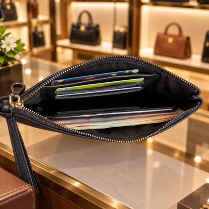 portefeuille pochette en cuir véritable calveo facile a utiliser