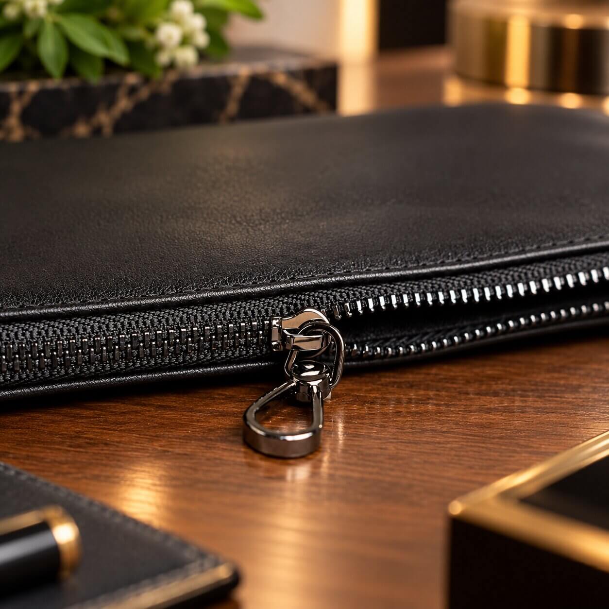 portefeuille pochette en cuir véritable calveo fluide