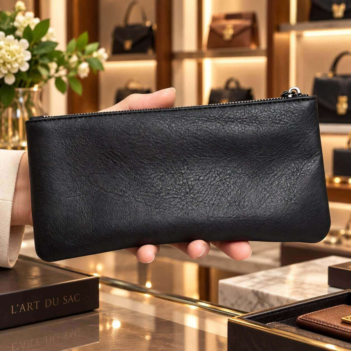 portefeuille pochette en cuir véritable calveo foctionnelle