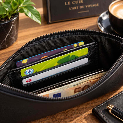 portefeuille pochette en cuir véritable calveo grande capacité