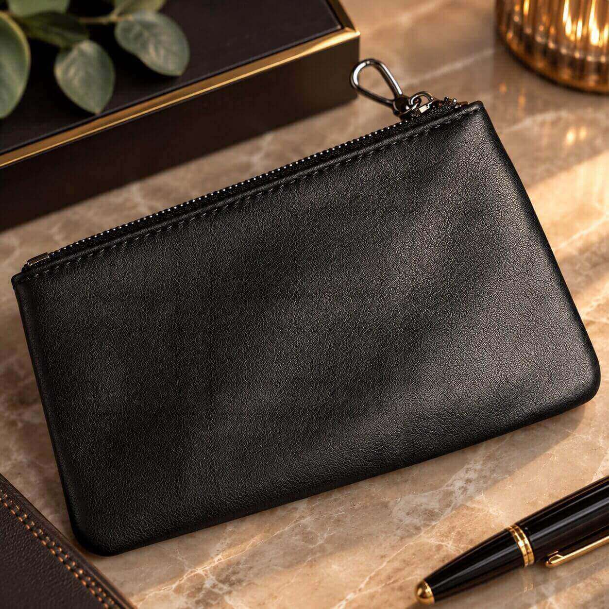 portefeuille pochette en cuir véritable calveo intemporel