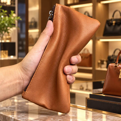 portefeuille pochette en cuir véritable calveo malléable