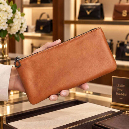 portefeuille pochette en cuir véritable calveo pratique