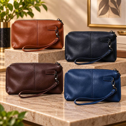 Portefeuille pochette en cuir véritable – Elvane™