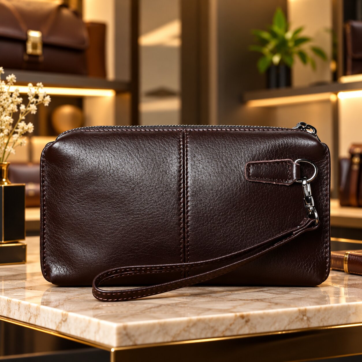 portefeuille pochette en cuir véritable elvane robuste