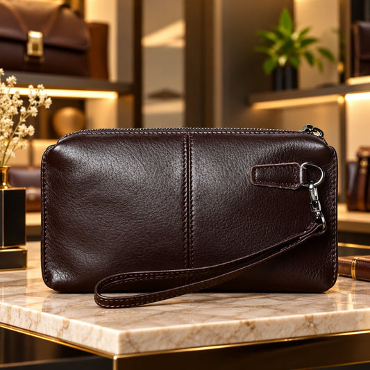 portefeuille pochette en cuir véritable elvane robuste
