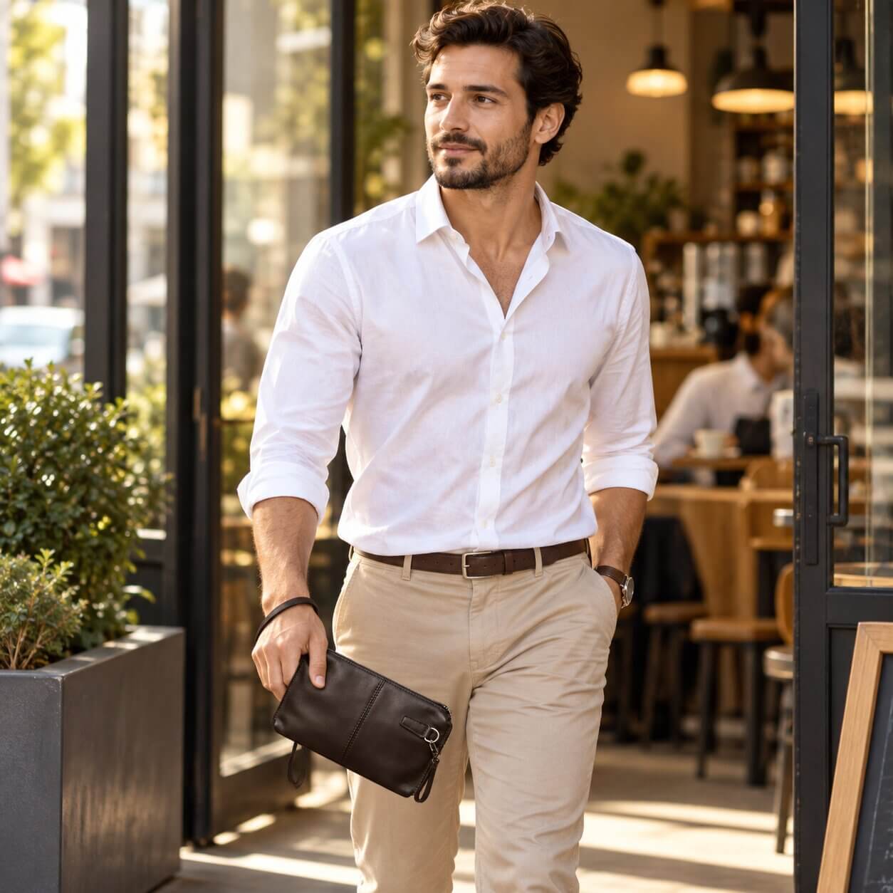 portefeuille pochette en cuir véritable elvane soigné