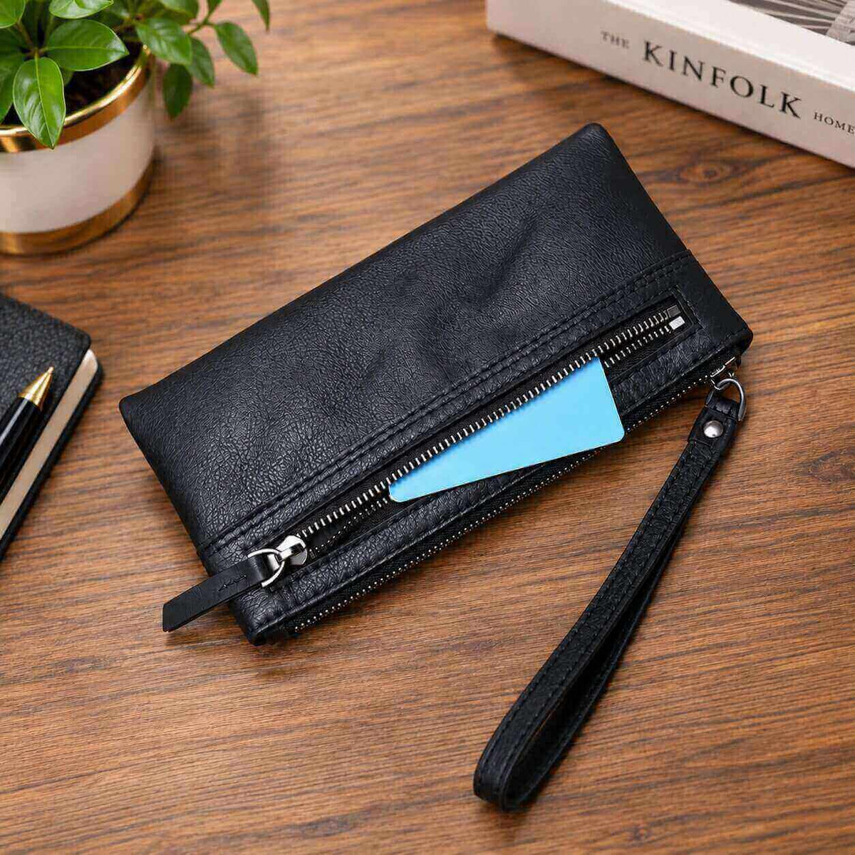 portefeuille pochette en cuir véritable varen bien fait
