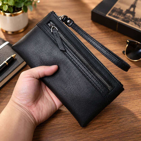 portefeuille pochette en cuir véritable varen classe
