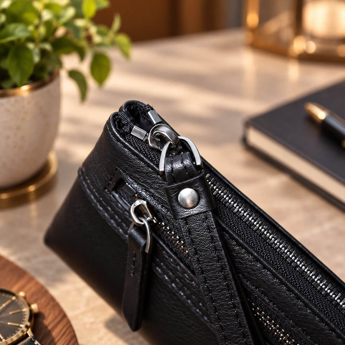 portefeuille pochette en cuir véritable varen commode