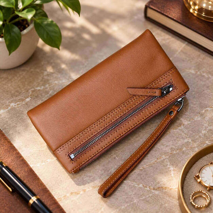 portefeuille pochette en cuir véritable varen doux