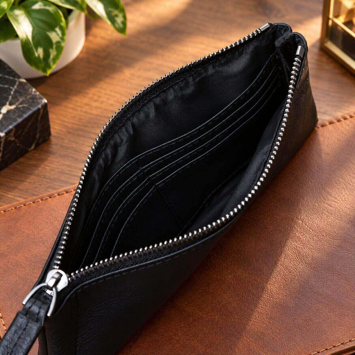 portefeuille pochette en cuir véritable varen stable